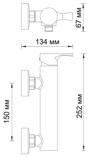 Смеситель WasserKRAFT BERKEL 4802 для душа  Смеситель WasserKRAFT BERKEL 4802 для душа