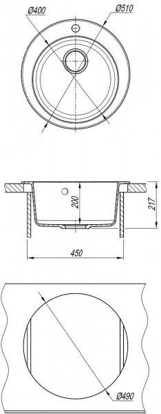 Мойка кухонная из литьевого мрамора Dr. Gans ГАЛА 25.010.B0510.403 51*51 см. латте