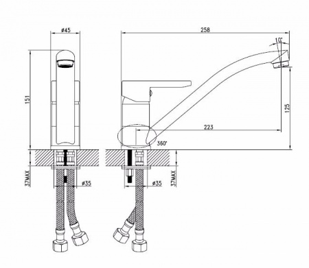 Смеситель IDDIS SENA SENSB00i05 для кухонной мойки 
