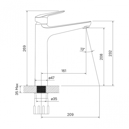 Смеситель IDDIS TORR TORSB01i01 для раковины 