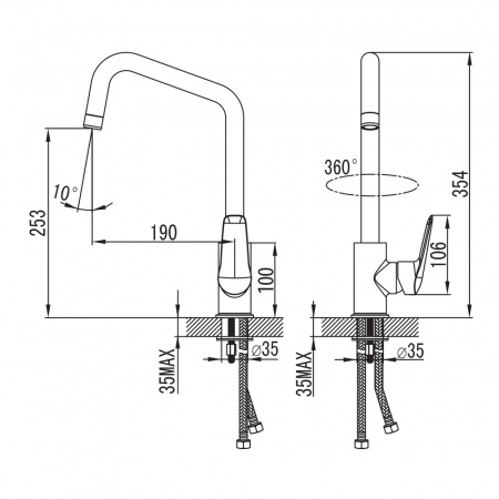 Смеситель IDDIS TORR TORSBL0i05 для кухонной мойки 