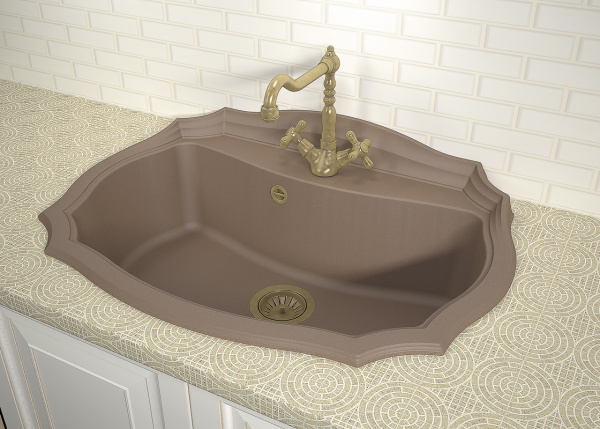 Мойка кухонная керамогранитная Florentina ЭМИЛИЯ 770 20.360.E770.104 77*55 см. бежевый