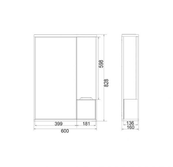 Зеркало Mirsant SOHO  60 см.  Зеркало Mirsant SOHO  60 см.