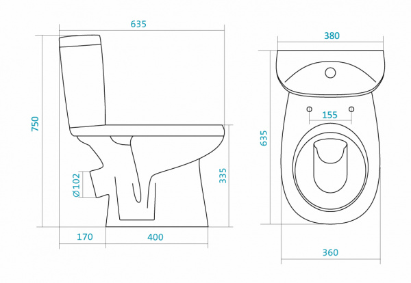 Унитаз-компакт Santek АНИМО 1.WH30.2.137  