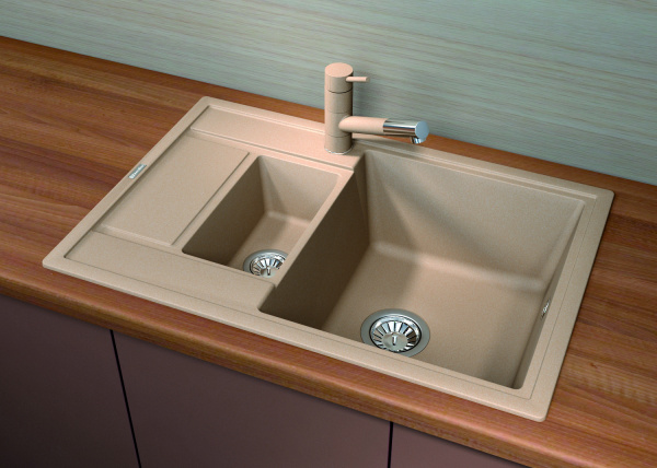 Мойка кухонная керамогранитная Florentina ЛИПСИ 780K 20.250.D0780.107 78*51 см. песочный