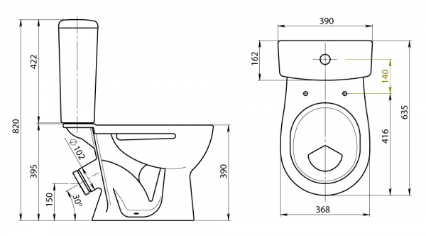 Унитаз-компакт Santeri ОРИОН 1.P400.8.S00.00B.F  