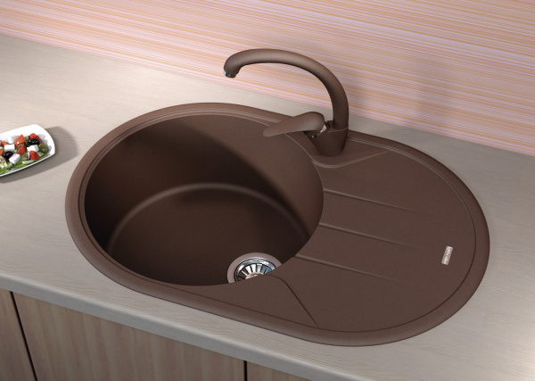 Мойка кухонная керамогранитная Florentina ЛОТОС 780 20.295.С0780.303 78*51 см. мокко