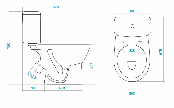 Унитаз-компакт Santek БОРЕАЛЬ 1.WH30.2.143  